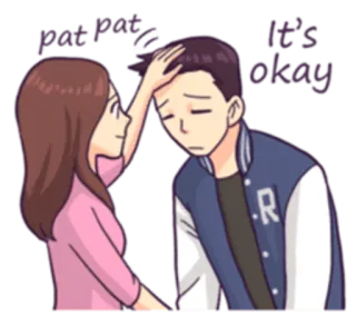 ☺️ pat pat it's okay conforto, amor, desenho animado, carinho, reconfortante telegram sticker