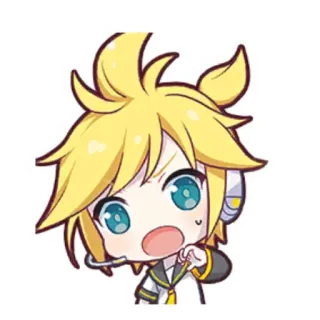 🎤 Len Kagamine Anime, Vocaloid, Kagamine Len, Cartoon, Sticker telegram sticker