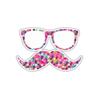 🔥 Schnurrbart, Brille, Party, Kostüm, bunt telegram sticker
