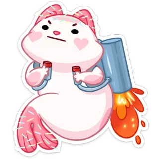 🚀 만화, 동물, 제트팩, 귀여운, 웃긴, 스티커 telegram sticker