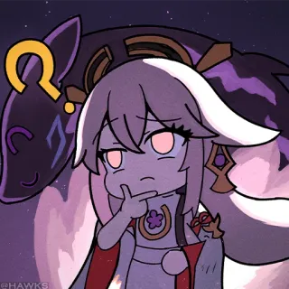 💠 Yae Miko Genshin Impact Anime, Game, Genshin Impact, Yae Miko, Imut, Tanda tanya whatsapp sticker