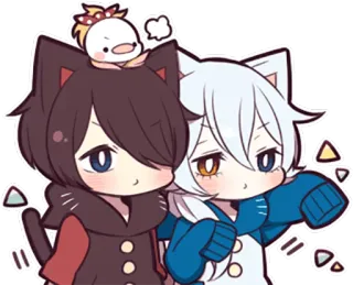 💪 Anime, Katzenohren, Süß, Cartoon, Kawaii, Manga whatsapp sticker