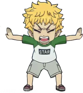 💫 STAR Anime, Chibi, En colère, Étoile, Personnage whatsapp sticker