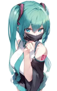 😷 Hatsune Miku Anime, Miku, Chica, Lindo, Hatsune Miku, Vocaloid telegram sticker