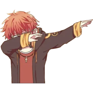 😎 anime, dab, character, glasses, sticker telegram sticker