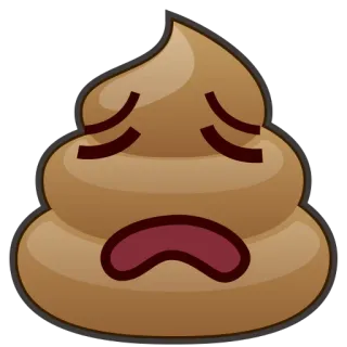 😫 какашка, эмодзи, грустный, говно, куча говна whatsapp sticker