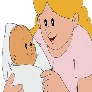 🤱 cartoon, baby, mother, woman, family whatsapp sticker
