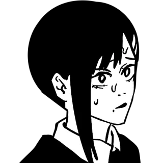 ☹️ Makima Chainsaw Man 애니메이션, 만화, 체인소 맨, 마키마, 긴장, 땀 telegram sticker