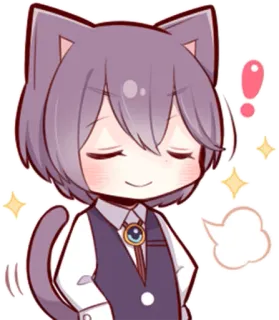 😌 Anime, Chat, Mignon, Kawaii, Chibi, Personnage telegram sticker