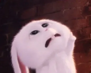 🐰 Snowball The Secret Life of Pets coelho, animal de estimação, pelo branco, fofo, desenho animado whatsapp sticker