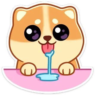 🤤 chien, mignon, kawaii, dessin animé, animal, animal de compagnie telegram sticker