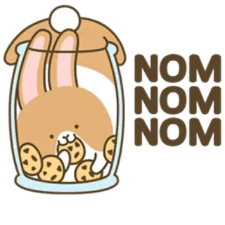 😋 bunny, rabbit, cookies, jar, cute, cartoon telegram sticker