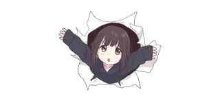 😜 Anime, Manga, Mädchen, Süß, Cartoon, Digitale Kunst, Illustration whatsapp sticker