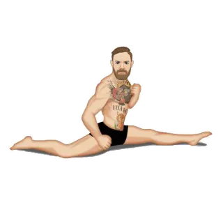 🤸 Conor McGregor combat, arts martiaux, sport, grand écart, UFC, combattant telegram sticker