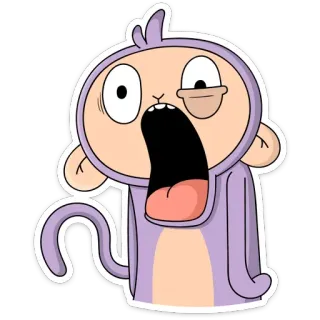 😱 Affe, Cartoon, geschockt, Überraschung, lustig, süß telegram sticker