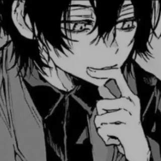 ❄️ anime, manga, thinking, monochrome, art telegram sticker