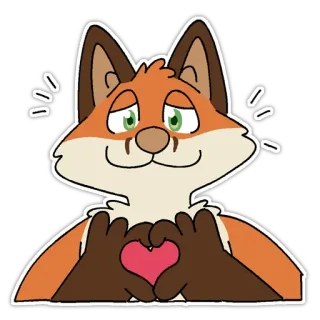 🫶 rubah, binatang, imut, hati, cinta, kartun telegram sticker