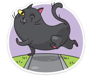 😉 кот, животное, стикер, мультфильм, идущий, единорог, милый, счастливый telegram sticker