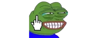 🖕 Pepe the Frog Pepe de Kikker, Meme, Offensief, Middelvinger, Internet cultuur whatsapp sticker