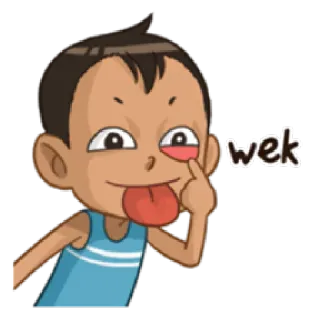 😝 wek desenho animado, língua, atrevido, adesivo telegram sticker