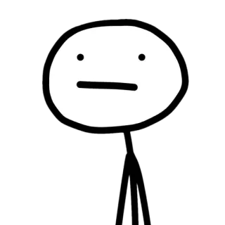 😐 monigote, dibujo animado, minimalista, simple, dibujo telegram sticker