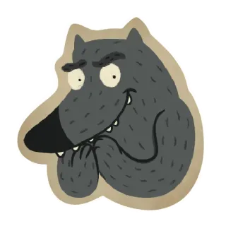 😏 Wilk, Zwierzę, Kreskówka, Postać, Zły, Podstępny telegram sticker