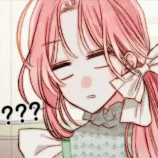 🎀 ??? Anime, Verwirrt, Pinke Haare, Fragezeichen, Cartoon, Ausdruck, Denken telegram sticker