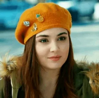 😃 wanita, baret, potret, wajah, foto wajah, mode, gaya telegram sticker