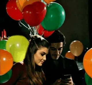🎈 balon, pasangan, cinta, romansa, perayaan, hubungan telegram sticker