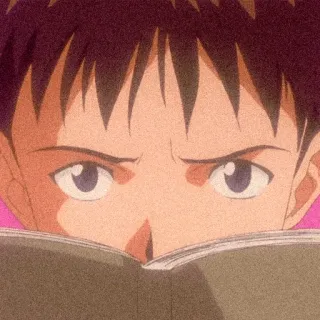 ♥️ Shinji Ikari Neon Genesis Evangelion Shinji Ikari, Anime, Evangelion, Leyendo telegram sticker