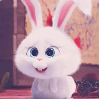 🍧 Snowball The Secret Life of Pets lapin, blanc, mignon, dessin animé, animé, cartoon whatsapp sticker