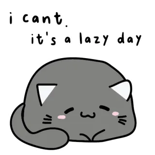 🙃 I can't. It's a lazy day cat, lazy, cute, day, relaxing, animal telegram sticker