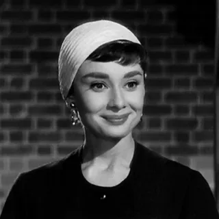 ➿ Audrey Hepburn Atriz, Retrato, Clássico, Hollywood, Preto e branco, Estilo, Moda telegram sticker