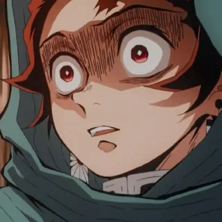 🔥 Tanjiro Kamado Demon Slayer Anime, Demon Slayer, Tanjiro, geschockt, überrascht whatsapp sticker