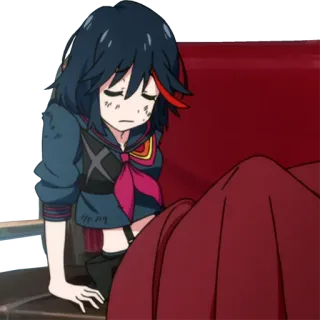 😔 Ryuko Matoi Kill la Kill anime, stanco, triste, Kill la Kill, Ryuko Matoi whatsapp sticker