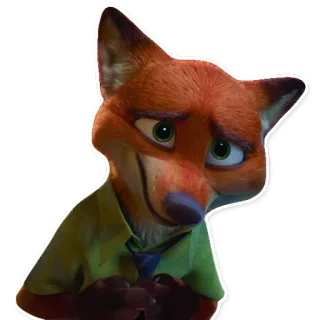 😊 Nick Wilde Zootopia Nick Wilde, Zootopia, zorro, animado, personaje telegram sticker