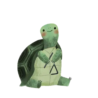 🐢 tortuga, animal, triángulo, lindo, reptil telegram sticker