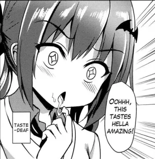 😋 TASTE -DEAF OOOHH, THIS TASTES HELLA AMAZING! Anime, Mangá, Comendo, Delicioso, Saboroso, Surpreso telegram sticker