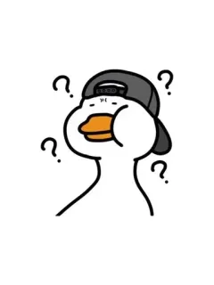 🌟 duck, question, confused, cartoon, animal telegram sticker