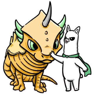 ✨ динозавр, лама, животное, мультфильм, наклейка whatsapp sticker