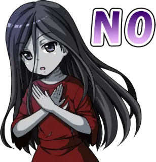 🙅‍♀️ NO Anime, Fille, Non, Rejet, Personnage, Sticker telegram sticker