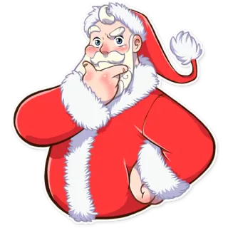 🤔 Santa Claus papai noel, natal, feriado, pensando, pensativo whatsapp sticker