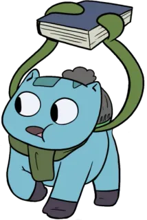 🙂 tier, cartoon, süß, buch, schal whatsapp sticker