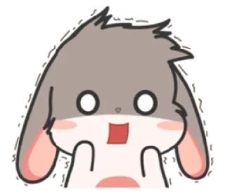 😳 desenho animado, coelho, fofo, adesivo, adorável, engraçado, animal telegram sticker