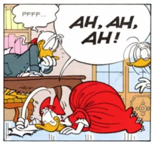 😂 PFFF... AH, AH, AH! dessin animé, malaise, douleur, pose exagérée telegram sticker