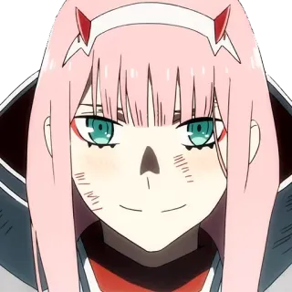 🙂 Zero Two Darling in the Franxx Anime, Zero Two, Darling in the Franxx, pinke Haare, Charakter telegram sticker