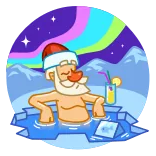 🛀 santa, natal, bak mandi air panas, musim dingin, relaksasi, liburan whatsapp sticker