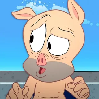 🥕 Porky Pig Looney Tunes dibujos animados, cerdo, Looney Tunes, personaje, animación telegram sticker