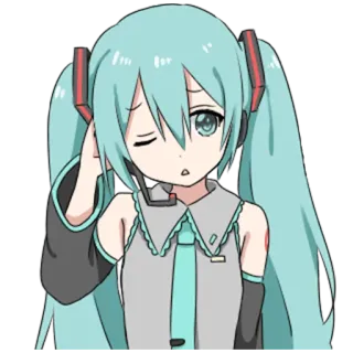 😕 Hatsune Miku Anime, Vocaloid, Süß, Manga, Hatsune Miku telegram sticker