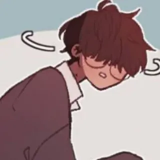 💗 애니메이션 스타일, 만화, 인물 사진, 소년, 안경, 슬픈 telegram sticker
